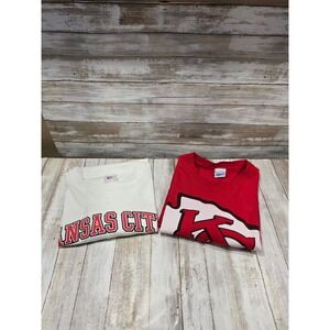 Vintage 1993 Kansas City Chiefs T-Shirt Bundle Salem Sportswear NFL Red White XL